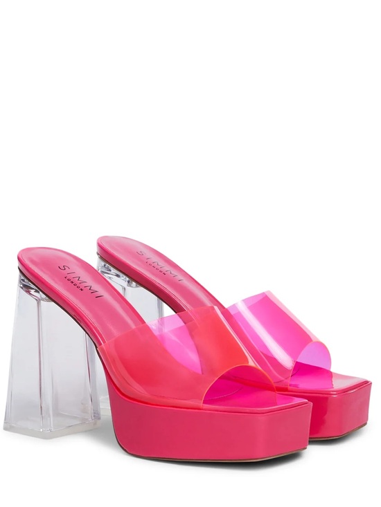 Simmi London Shoes - Barbie Pink Acrylic Chunky Heel